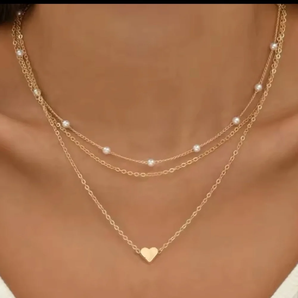 Gold Filled Pearl Multilayered Necklace